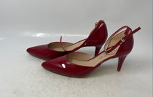 Load image into Gallery viewer, Unisa Womens Red Patent Leather Pointed Toe Ankle Strap D’Orsay Heels Size EU 41