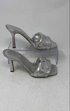 Load image into Gallery viewer, Vince Camuto Womens Brelanie Gray Woven Leather Stiletto Heel Mule Sandals 5.5M