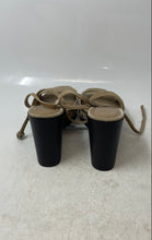 Load image into Gallery viewer, Zara Womens Beige Suede Studded Wedge Heel Ankle Strap Sandals Size EUR 40