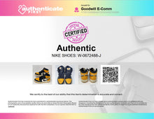 Load image into Gallery viewer, Authentic Nike Kids Jordan 1 Retro High OG Yellow Black White Sneaker Shoes 1.5Y