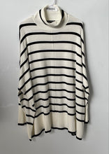 Load image into Gallery viewer, Adrianna Papell Womens Black Ivory Knitted Turtleneck Pullover Sweater Size XL