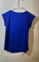 Load image into Gallery viewer, Express Womens Blue Short Cap Sleeve V-Neck Pullover Blouse Top Size XS