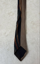 Load image into Gallery viewer, Umo Lorenzo Mens Black Brown Printed Adjustable Pointed Tie One Size