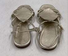 Load image into Gallery viewer, Authentic Tory Burch Womens Gold-Tone Leather Diamond Patch Strappy Sandals 5M