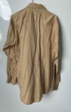 Load image into Gallery viewer, Calvin Klein Mens Khaki Long Sleeve Spread Collar Dress Shirt Size 34/35