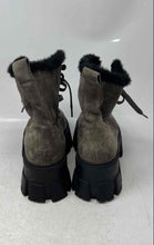 Load image into Gallery viewer, Marc Fisher Womens Happier Gray Black Suede Round Toe Lace-Up Combat Boots Sz 6M