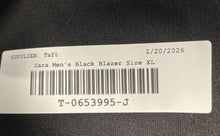 Load image into Gallery viewer, Zara Mens Black Long Sleeve Pockets Notch Lapel Two-Button Blazer Size XL