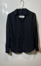 Load image into Gallery viewer, Worthington Womens Black Long Sleeve Collared Button-Up Shirt Size PS