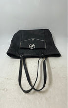 Load image into Gallery viewer, Michael Kors Womens Black Signature Print Double Strap Bottom Studs Tote Handbag