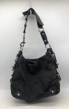 Load image into Gallery viewer, Coach Womens Black Monogram Bottom Studded Adjustable Strap Zipper Hobo Bag