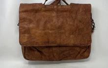 Load image into Gallery viewer, East West New York Womens Brown Leather Inner Pockets Shoulder Messenger Bag