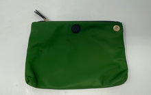 Load image into Gallery viewer, Authentic Tory Burch Womens Green Grommet Detail Makeup Pouch Wallet Stained