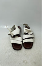 Load image into Gallery viewer, Leather Collection Womens White Open Toe Block Heel Strappy Sandals Size 6M