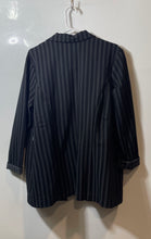 Load image into Gallery viewer, Liverpool Los Angeles Womens Gray Black Striped Long Sleeve Blazer Jacket Sz XL