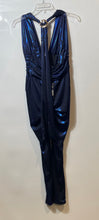 Load image into Gallery viewer, Fashion Nova Womens Blue Shiny Sapphire Desire One-Piece Jumpsuit Sz L With Tags