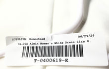 Load image into Gallery viewer, Calvin Klein Womens White Ruched Horseshoe Neck Sheath Dress Size 8