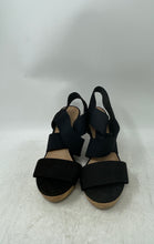 Load image into Gallery viewer, American Eagle Womens Black Open Toe Wedge Heel Slingback Sandals Size 6.5