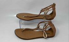Load image into Gallery viewer, Aldo Womens Beige Leather Open Toe Ankle Strap Thong Sandals Size 7.5