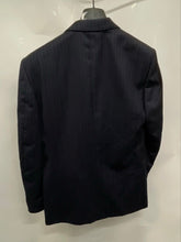 Load image into Gallery viewer, Emanuel Ungaro Mens Black Striped Wool Long Sleeve Two-Button Blazer Size 39 Reg