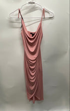 Load image into Gallery viewer, Forever 21 Womens Pink Adjustable Strap Cowl Neck Ruched Midi Bodycon Dress Sz S