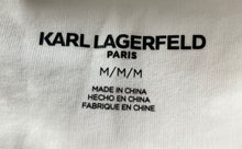 Load image into Gallery viewer, Karl Lagerfeld Womens White Bonjour Paris Graphic Print Pullover Sweater Size M