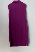 Load image into Gallery viewer, Calvin Klein Womens Purple Spread Collar Sleeveless Pullover Shift Dress Size 14