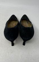 Load image into Gallery viewer, Larry Stuart Womens Black Pointed Toe Slip-On Kitten Beaded Pump Heels Size 8 M