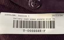Load image into Gallery viewer, Gallery Womens Purple Long Sleeve Hooded Utility Jacket Coat Size 3X
