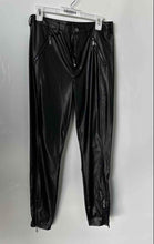 Load image into Gallery viewer, Guess Womens Black Leather Zipper Skinny Leg Ankle Pants Size 12