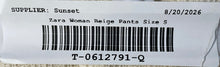 Load image into Gallery viewer, Zara Womens Beige Side Frayed Pockets Wide Leg Trouser Pants Size Small
