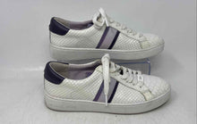 Load image into Gallery viewer, Michael Kors Womens Irving White Blue Snake-Embossed Sneaker Shoes Size 8M
