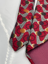 Load image into Gallery viewer, Christian Dior Mens Red Printed Keeper Loop Adjustable Formal Pointed Tie