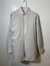 Load image into Gallery viewer, Michael Kors Mens Multicolor Striped Cotton Long Sleeve Dress Shirt Size Large