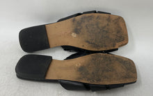 Load image into Gallery viewer, Vince Camuto Womens Alexino Black Gold Leather Slip-On Slide Sandals Size 7M