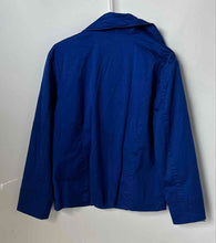 Load image into Gallery viewer, Chico's Womens Blue Long Sleeve Collared Pockets Button Front Jacket Size 2