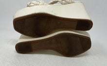 Load image into Gallery viewer, Nine West Womens Nessie White Braided Wedge Platform Sandal Size 7.5M