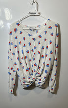 Load image into Gallery viewer, Bimba Y Lola Womens White Blue Red Long Sleeve Pullover Sweater Size XS