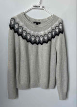 Load image into Gallery viewer, Banana Republic Womens Gray Black Chunky Knit Pullover Sweater Size Medium