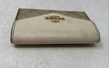 Load image into Gallery viewer, Coach Womens Beige Brown Signature Print Mini Flap Card Case Wallet