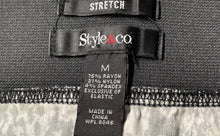 Load image into Gallery viewer, Style & Co. Womens Black White Printed Stretch Straight & Pencil Skirt Size M