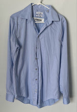 Load image into Gallery viewer, Calvin Klein Mens Light Blue Slim Fit Performance Non-Iron Dress Shirt Size 15.5