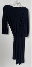 Load image into Gallery viewer, Nine West Womens Black Long Sleeve V-Neck Stretch Side Tie Wrap Dress Size 6