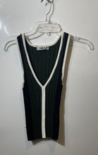Load image into Gallery viewer, Zara Womens Black Green Ribbed Two-Piece Blouse Skirt Set Size Small