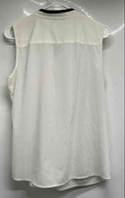 Load image into Gallery viewer, Calvin Klein Womens White Sleeveless Ruffled Front Blouse Top Size Medium