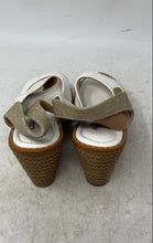 Load image into Gallery viewer, Piccadilly Cloud Womens White Brown Leather Wedge Heel Espadrille Sandals Size 6