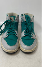 Load image into Gallery viewer, Nike Mens Air Jordan 1 Mid Gray Green Mid Top Lace-Up Sneaker Shoes Size 9.5