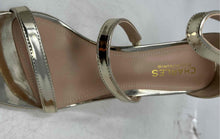 Load image into Gallery viewer, Charles By Charles David Womens Gold-Tone Stiletto Heel Strappy Sandals Sz 8.5M