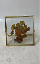 Load image into Gallery viewer, Zhu Bingren Glass Gold-Tone Burning Sunflower Bouquet Portrait Floating Frame