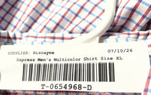 Load image into Gallery viewer, Express Mens Multicolor Plaid Long Sleeve Collared Dress Shirt Size XL 17-17.5