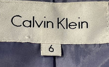 Load image into Gallery viewer, Calvin Klein Womens Blue Collarless Long Sleeve Open Front Blazer Jacket Size 6